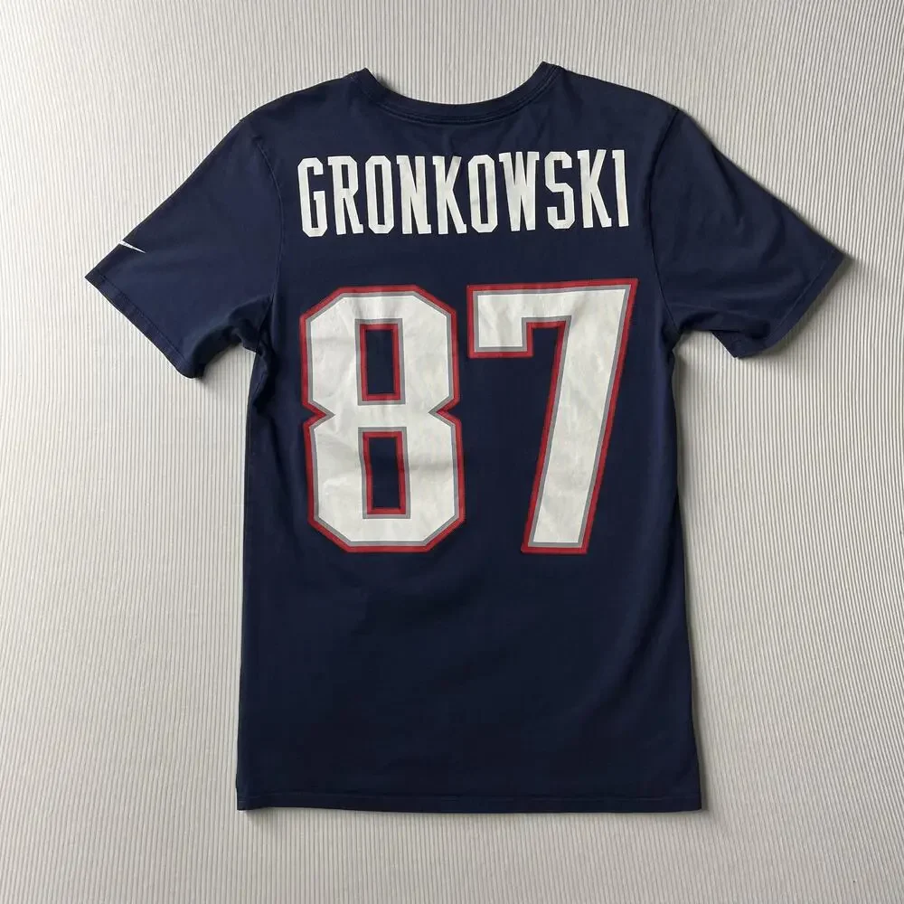 New England Patriots Shirt Mens Small Blue NFL Football Gronkowski 87 Nike